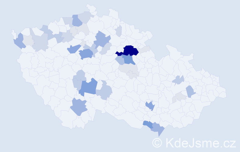 Příjmení: 'Pechánek', počet výskytů 150 v celé ČR