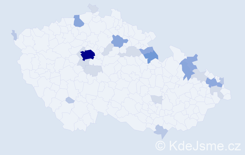 Příjmení: 'Kormanová', počet výskytů 64 v celé ČR