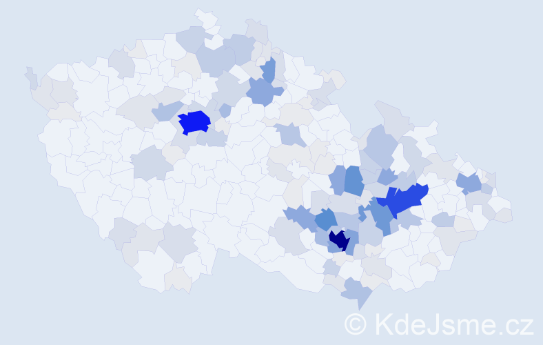 Příjmení: 'Crha', počet výskytů 565 v celé ČR