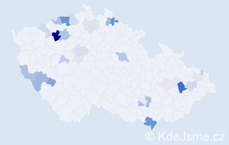 Příjmení: 'Mildner', počet výskytů 84 v celé ČR