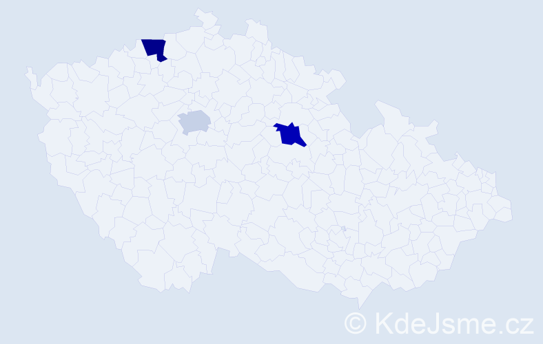 Příjmení: 'Kruger', počet výskytů 8 v celé ČR
