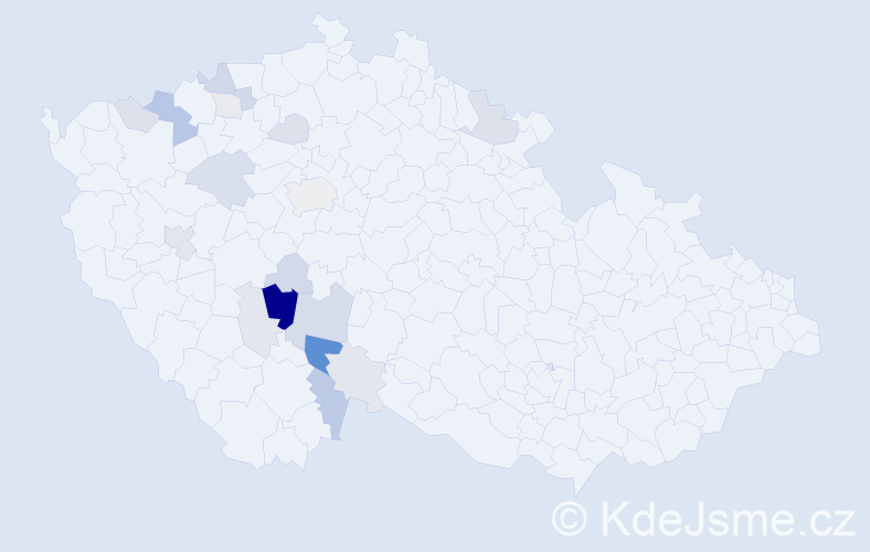 Příjmení: 'Podojil', počet výskytů 50 v celé ČR