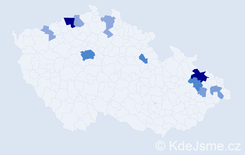 Příjmení: 'Šalatová', počet výskytů 34 v celé ČR