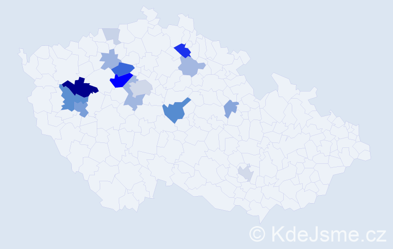 Příjmení: 'Viduna', počet výskytů 44 v celé ČR