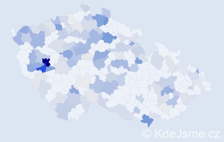 Příjmení: 'Krásná', počet výskytů 523 v celé ČR