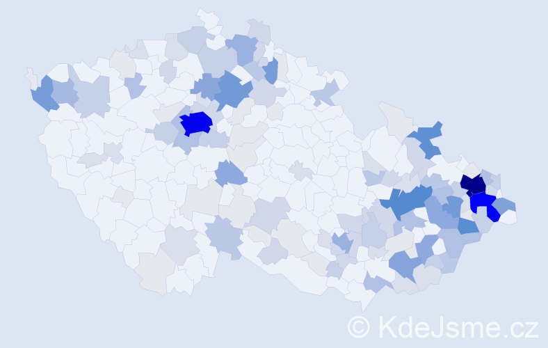Příjmení: 'Pastorková', počet výskytů 546 v celé ČR