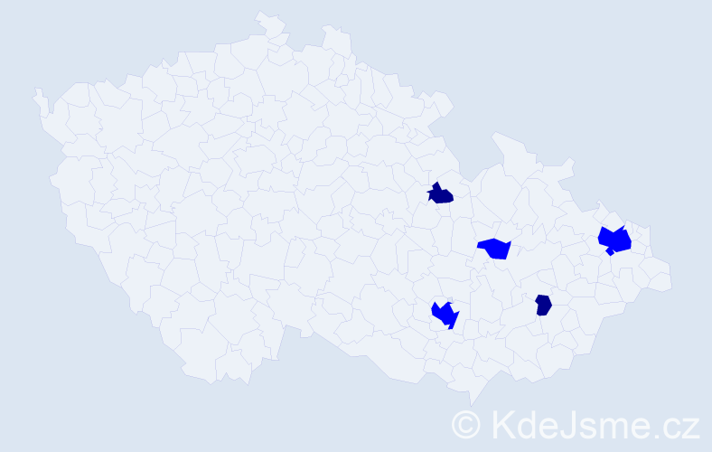 Příjmení: 'Vurbalová', počet výskytů 12 v celé ČR