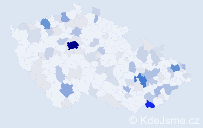 Příjmení: 'Zachar', počet výskytů 276 v celé ČR