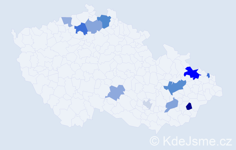 Příjmení: 'Rehuš', počet výskytů 19 v celé ČR