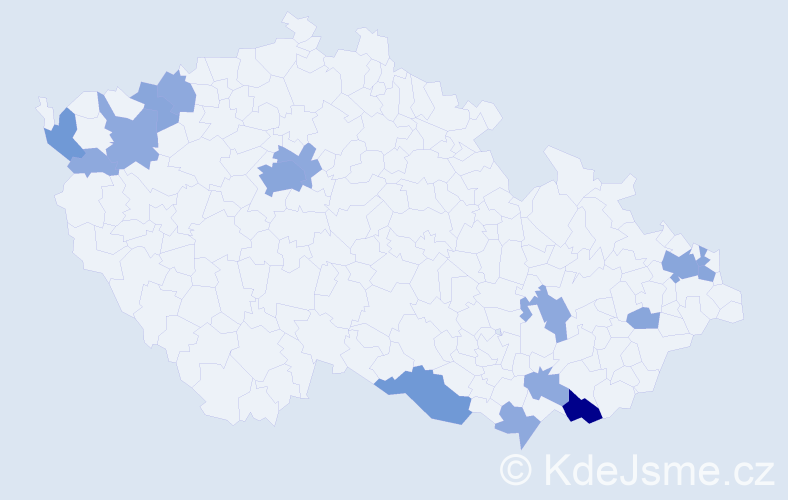 Příjmení: 'Lipa', počet výskytů 34 v celé ČR