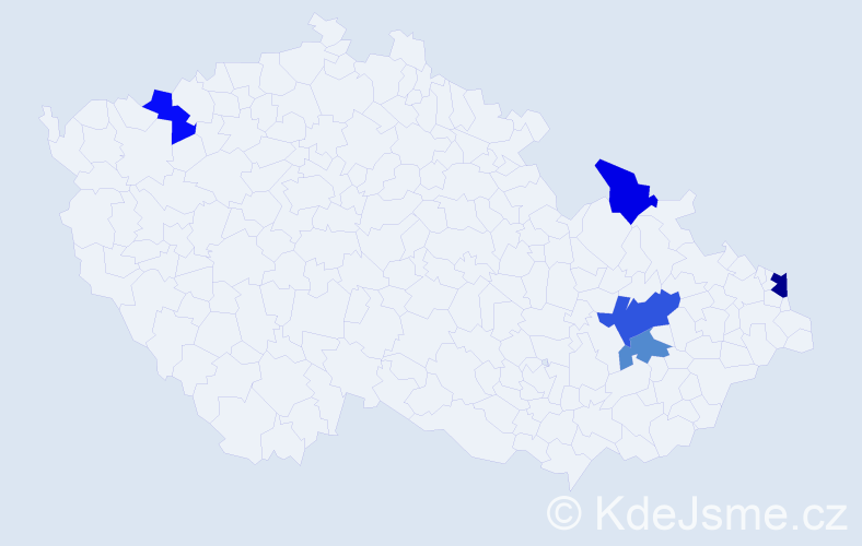 Příjmení: 'Rendár', počet výskytů 7 v celé ČR