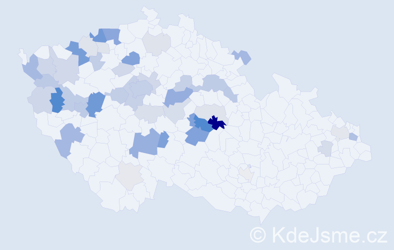 Příjmení: 'Vyčichlová', počet výskytů 130 v celé ČR