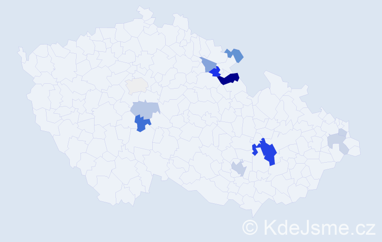Příjmení: 'Papš', počet výskytů 23 v celé ČR