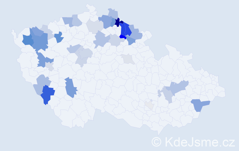 Příjmení: 'Sacher', počet výskytů 115 v celé ČR