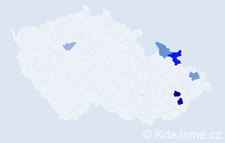 Příjmení: 'Matvejová', počet výskytů 10 v celé ČR
