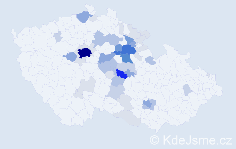 Příjmení: 'Kvaček', počet výskytů 149 v celé ČR