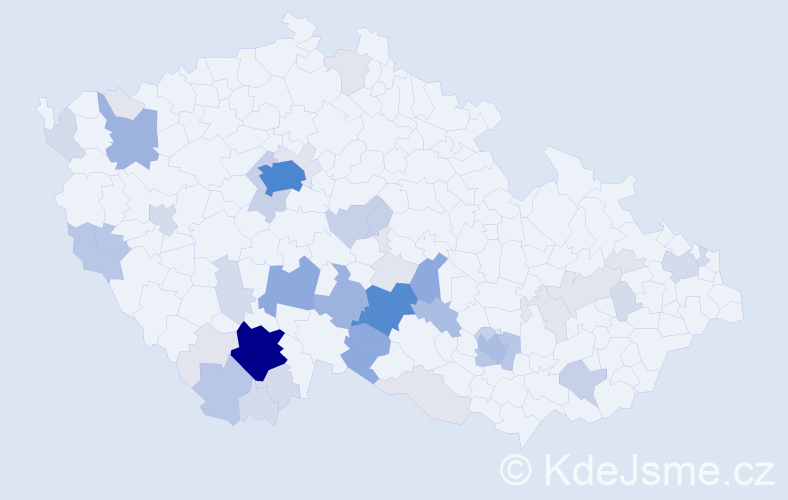 Příjmení: 'Tomandl', počet výskytů 174 v celé ČR