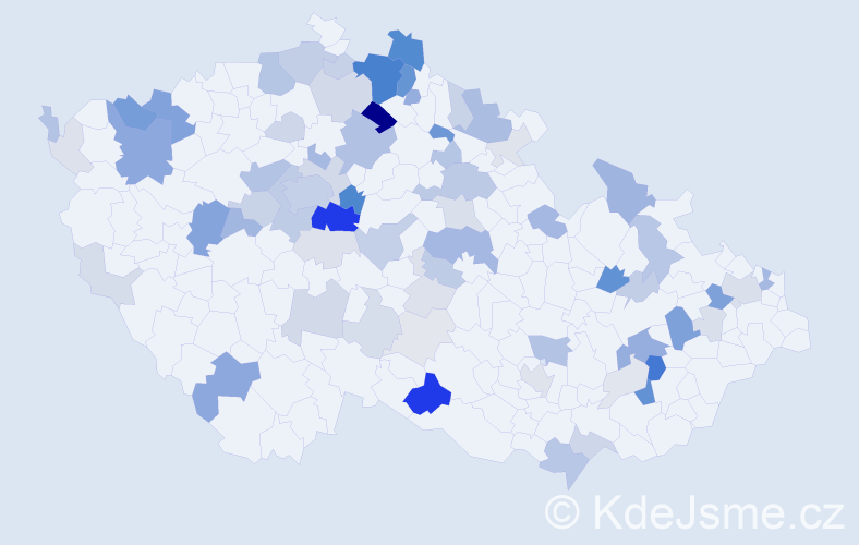 Příjmení: 'Hybnerová', počet výskytů 247 v celé ČR