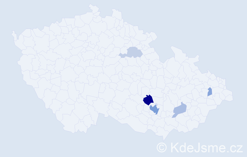 Příjmení: 'Wisz', počet výskytů 13 v celé ČR