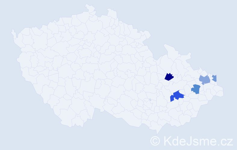 Příjmení: 'Frőmelová', počet výskytů 7 v celé ČR