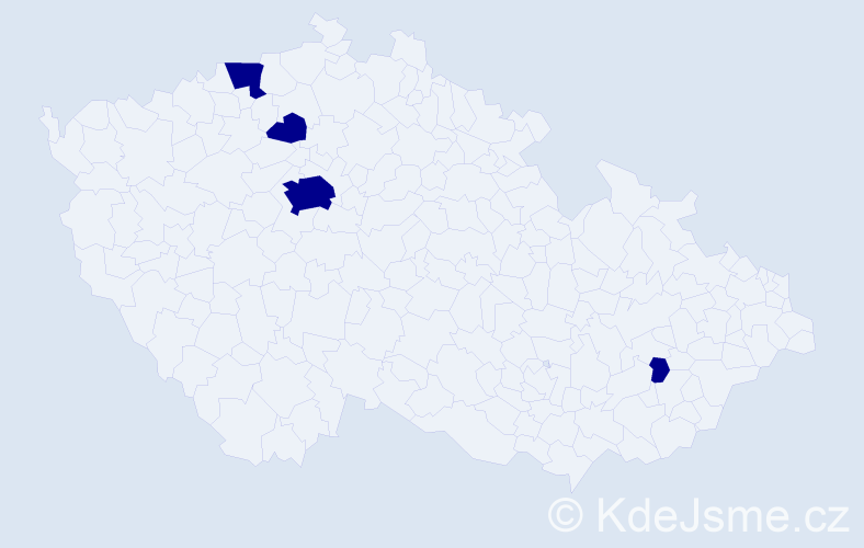 Příjmení: 'Guzáková', počet výskytů 4 v celé ČR
