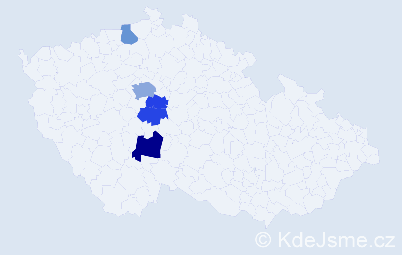 Příjmení: 'Nebušková', počet výskytů 9 v celé ČR