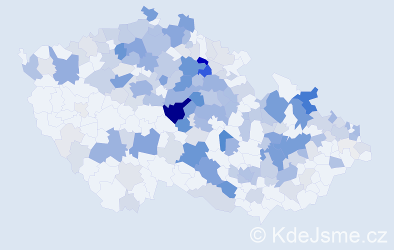 Příjmení: 'Chudoba', počet výskytů 828 v celé ČR