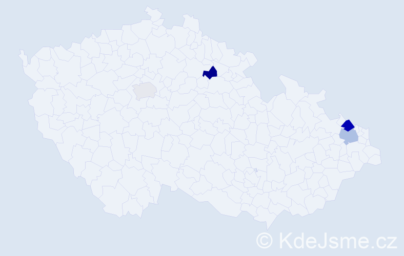 Příjmení: 'Pientka', počet výskytů 21 v celé ČR