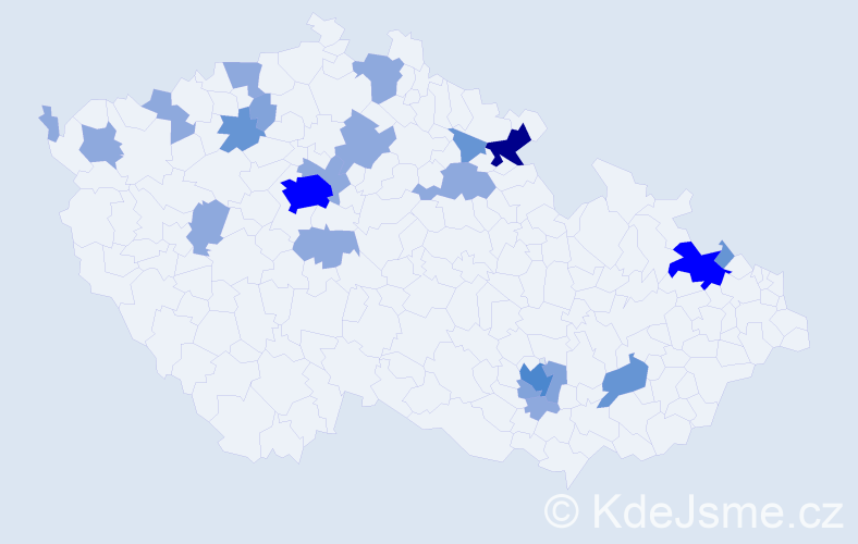Příjmení: 'Klemmová', počet výskytů 51 v celé ČR