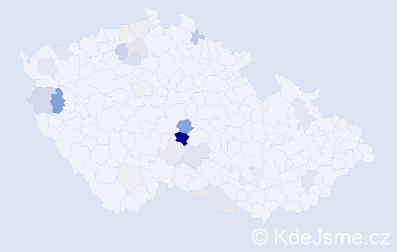 Příjmení: 'Vacatová', počet výskytů 74 v celé ČR