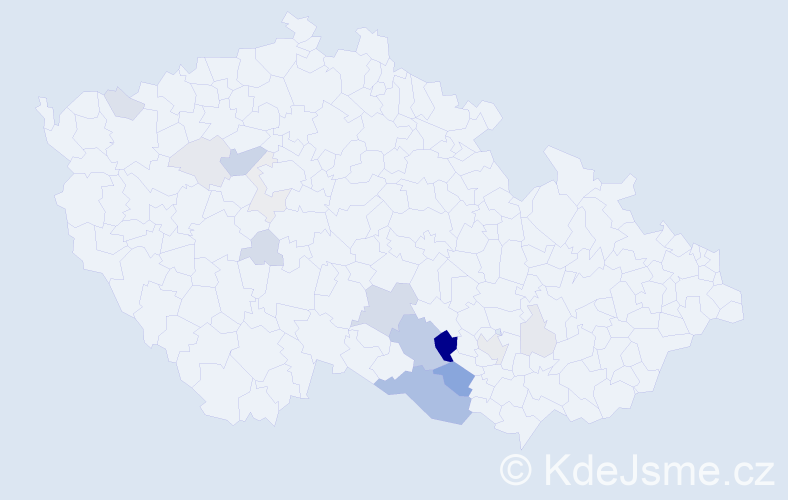 Příjmení: 'Kazatel', počet výskytů 48 v celé ČR