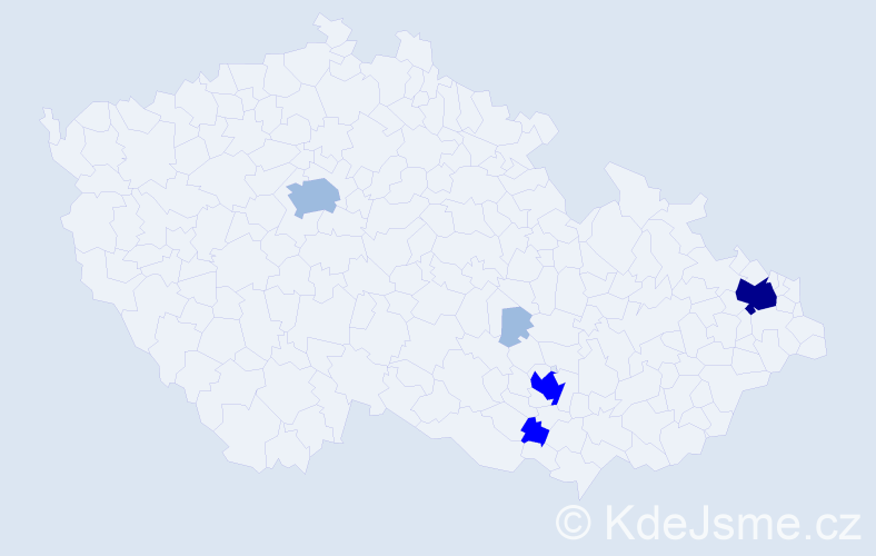 Příjmení: 'Vápeníčková', počet výskytů 12 v celé ČR