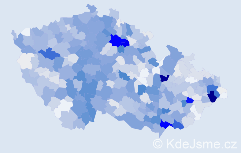 Příjmení: 'Bílek', počet výskytů 4392 v celé ČR