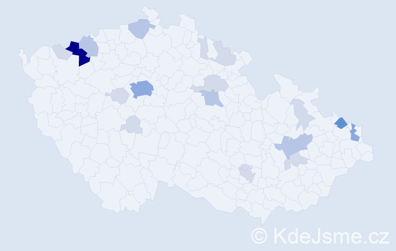 Příjmení: 'Ferčák', počet výskytů 52 v celé ČR