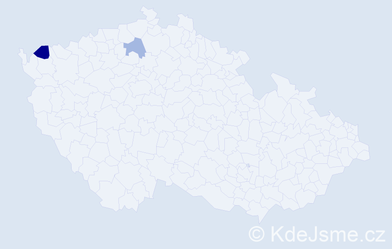 Příjmení: 'Sugárová', počet výskytů 5 v celé ČR