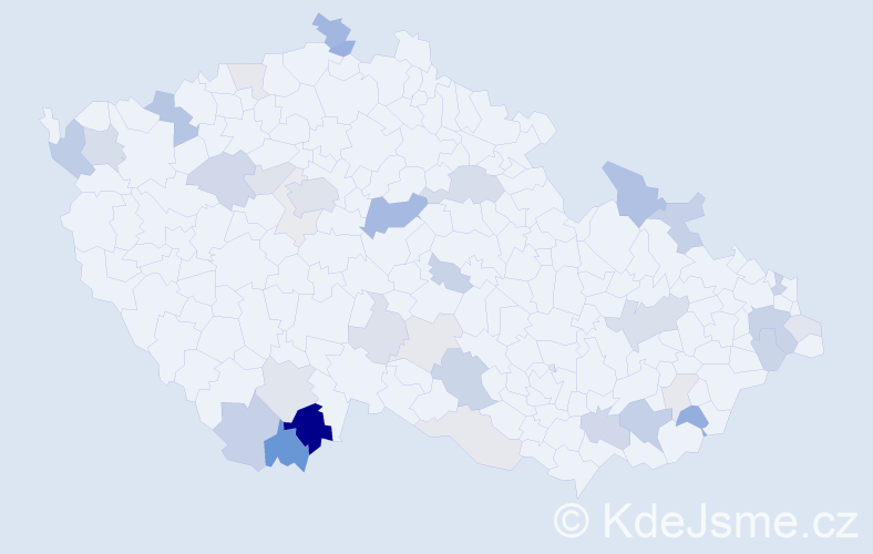 Příjmení: 'Koišová', počet výskytů 92 v celé ČR