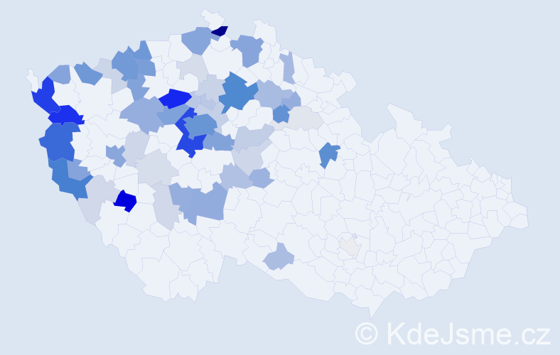 Příjmení: 'Kubr', počet výskytů 237 v celé ČR