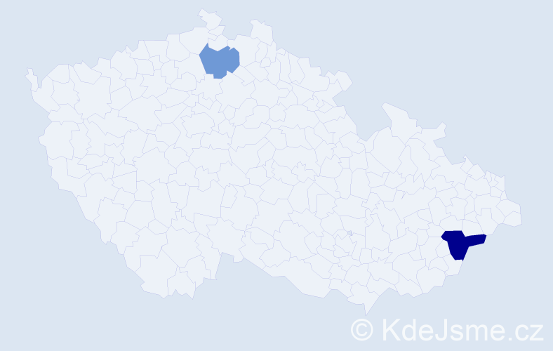 Příjmení: 'Řičičář', počet výskytů 15 v celé ČR