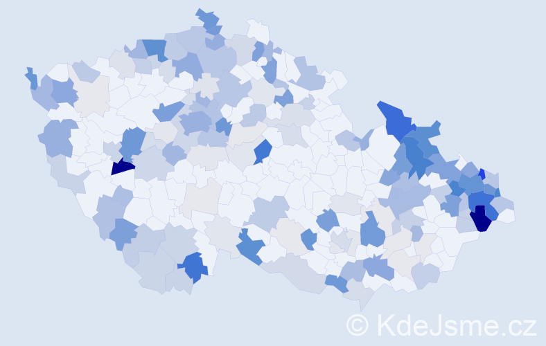 Příjmení: 'Zajac', počet výskytů 626 v celé ČR