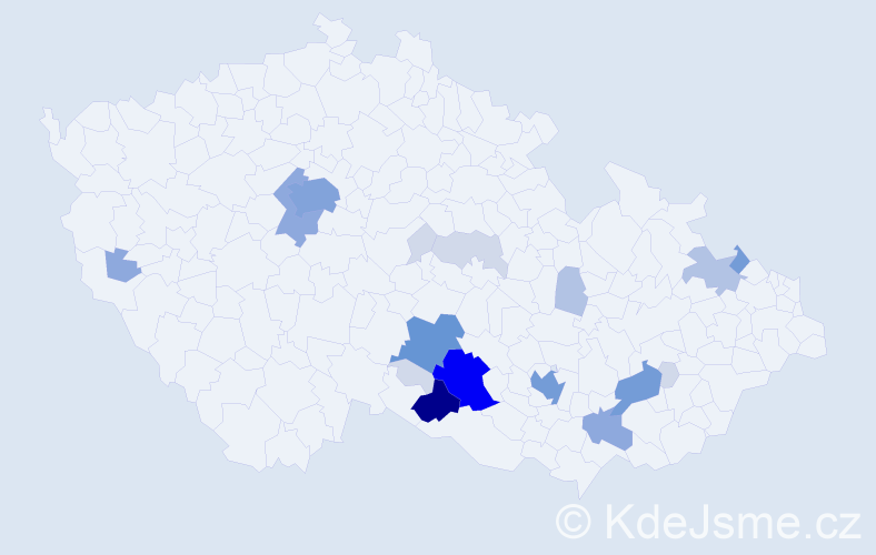 Příjmení: 'Bulička', počet výskytů 71 v celé ČR