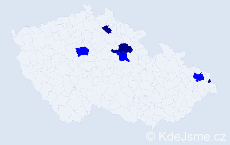Příjmení: 'Prymulová', počet výskytů 9 v celé ČR