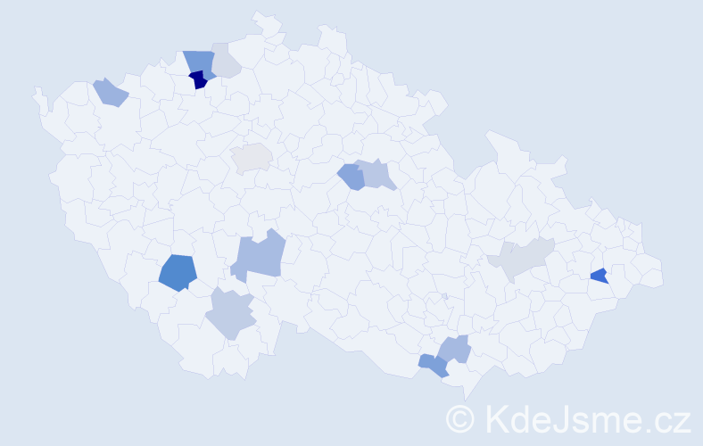 Příjmení: 'Kopnická', počet výskytů 30 v celé ČR