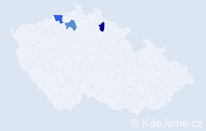 Příjmení: 'Petersiková', počet výskytů 4 v celé ČR