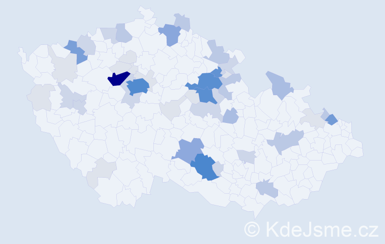 Příjmení: 'Velcová', počet výskytů 181 v celé ČR