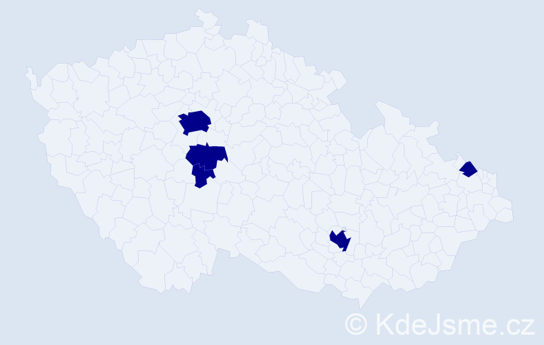 Příjmení: 'Ludányi', počet výskytů 5 v celé ČR