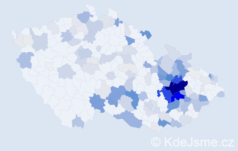 Příjmení: 'Běhal', počet výskytů 582 v celé ČR