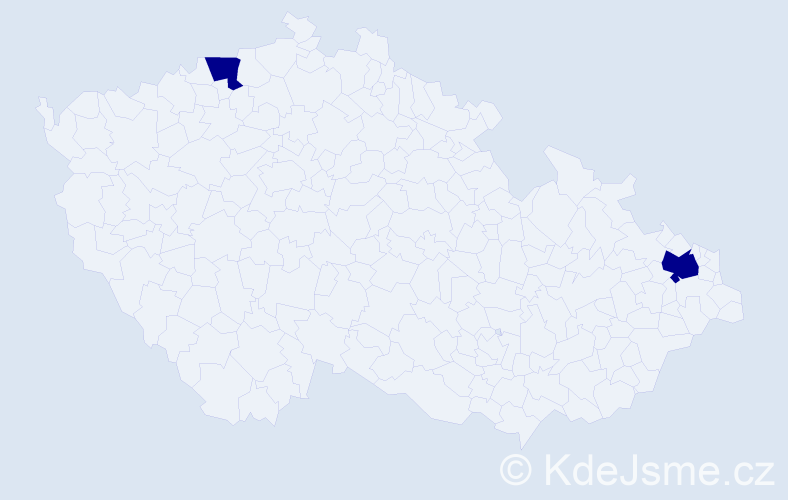 Příjmení: 'Kuzár', počet výskytů 4 v celé ČR