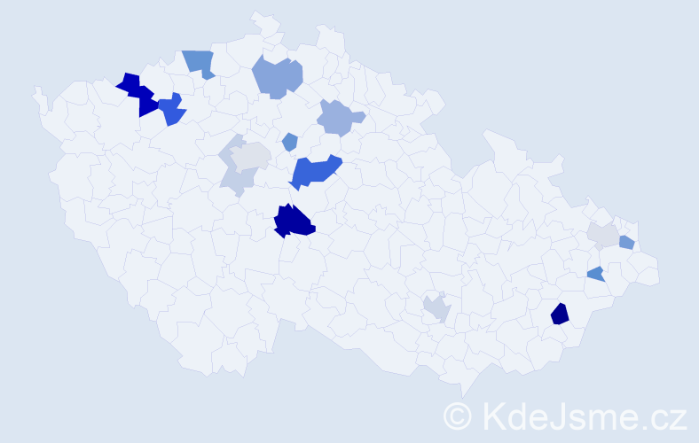 Příjmení: 'Budjač', počet výskytů 36 v celé ČR