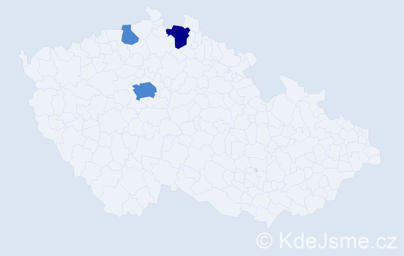 Příjmení: 'Kollmer', počet výskytů 5 v celé ČR