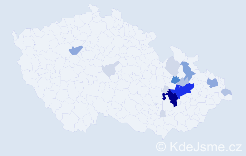 Příjmení: 'Provazová', počet výskytů 53 v celé ČR